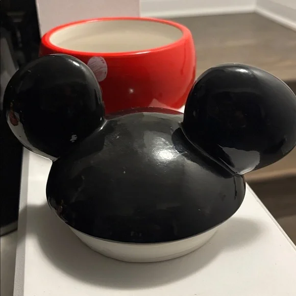 Disney Mickey Mouse Sculpted Ceramic Cookie Jar, Red, Black - Picture 5 of 12